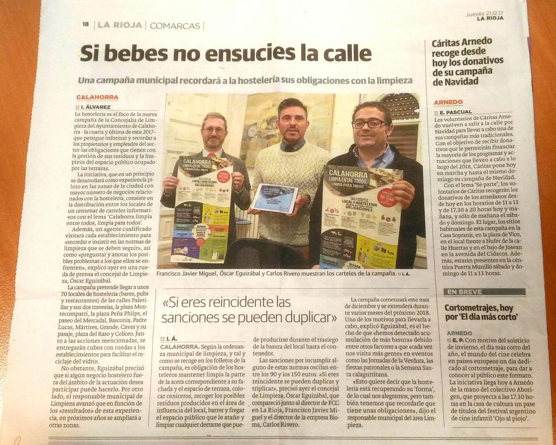 Cartel de la campaña de reciclaje "La solución más fácil" en Calahorra. Bioma.